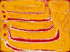 Eubena Nampitjin, Kinyu (2003), 2003, synthetic polymer paint on linen