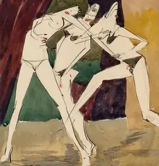 Douglas Roberts, Dancing Figures (circa 1940-1944), 1940-1944, ink and watercolour on paper