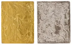 Kimio Tsuchiya, Gold on Ash (1998), 1998, ash and gold on canvas