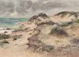 Arthur Boyd, Ocean Beach, Rye (1957), 1957, oil on canvas on composition board