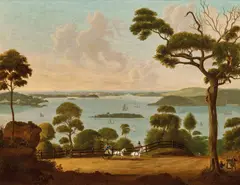 Jacob Janssen, View of Sydney 1850, 1850, oil on canvas