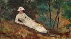 (A Quiet Study) (1886) by Frederick McCubbin, 1886, oil on canvas, offered Aug 2019