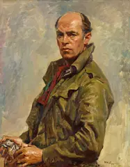 Ivor Hele, Self Portrait (Aldinga) 1949, 1949, oil on composition board