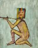 Kelly Study VI 1962 by Sidney Nolan, 1962, synthetic polymer paint on composition board, sold Aug 2019