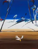 Arthur Boyd, Shoalhaven with White Cockatoo, oil on board