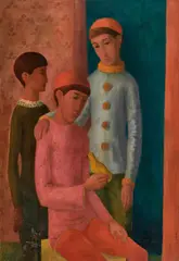 Justin O'Brien, The Acrobats (1949), 1949, oil on canvas on composition board