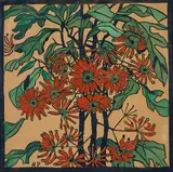 Margaret Preston, Wheelflower (1929), 1929, hand coloured woodcut