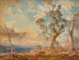 Hans Heysen, Approaching Storm with Bushfire Haze 1913