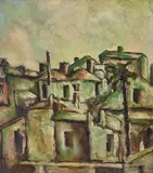 Yosl Bergner, Carlton Slum 1944, 1944, oil on canvas on composition board