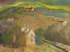 Lloyd Rees, The Gold of Burgundy 1974, 1974, oil on canvas