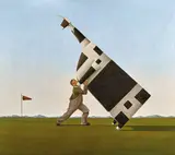 John Kelly, Man Lifting Cow (Large) 2017, 2017, oil on canvas