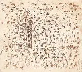 Fred Williams, You Yangs Landscape Number 1 (1963-1964), 1963-1964, aquatint, engraving and drypoint in sepia on Kent paper, 4th state of 5