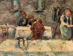 Vic O'connor, Café in Carlton (1948), 1948, oil on composition board