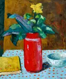 Sali Herman, Still Life with Red Jar 1966, 1966, oil on canvas