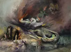James Gleeson, Beginning the Tour 2001, 2001, oil on linen