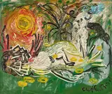 Bride with Ram and Beast by Arthur Boyd, oil on canvas, offered Jul 2019