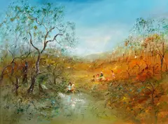 David Boyd, Antipodean Picnic, oil on canvas on composition board