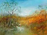 David Boyd, Antipodean Picnic, oil on canvas on composition board