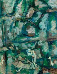 John Passmore, Figures and Trees 1946, 1946, oil on canvas on board
