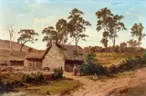 1835-1907, Henry James Johnstone, Cottage at Athelstone 1877, 1877, oil on academy board