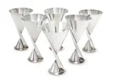 Maison Desny, A set of six silvered-metal martini cups, circa 1928, 1928