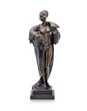 Figure of a nude in a fur coat by Bruno Zach, bronze, offered Jul 2019