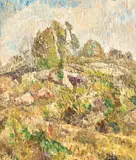 Grace Cossington Smith, Hill in the Bush 1948, 1948, oil on pulpboard