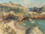 Diamond Bay (1957) by Arthur Boyd, 1957, oil on canvas on composition board, sold Apr 2019