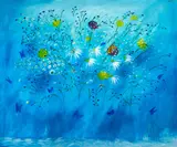 Bees and Butterflies by Charles Blackman, oil on canvas, sold Apr 2019