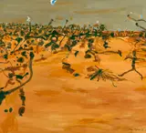 John Olsen, Emus Watching 1981, 1981, oil on canvas