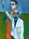 Robert Dickerson, Punters (1968), 1968, oil and enamel on canvas
