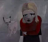 Charles Blackman, Eyes - Girl with Cat (1952)