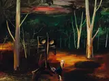 Albert Tucker, Faun and Parrot, Dusk 1968, 1968, oil on composition board