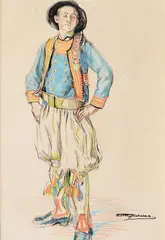 Hilda Rix Nicholas, (Standing Figure) (1925-1926), 1925-1926, charcoal and pastel on paper