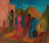 Justin O'Brien, Mending of Nets (1949), 1949, oil on canvas