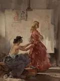 The Two Models (1955-1956) by Sir William Russell Flint, R.a., P.r.w.s., 1955-1956, watercolour on paper on board, sold Mar 2019