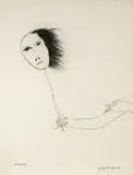 George Baldessin, Personage – Mask 1976, 1976, charcoal and conté on paper
