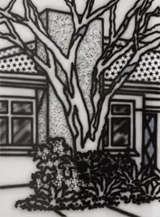 Howard Arkley, House and Native Tree 1996, 1996, synthetic polymer paint on paper