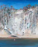 Shoalhaven Landscape – Australian Scapegoat (1987) by Arthur Boyd, 1987, oil on canvas, sold Nov 2018