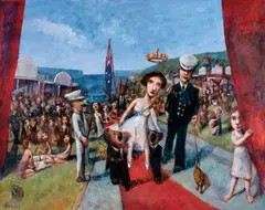 Garry Shead, The Bearers (Queen of Suburbia) 1997, 1997, oil on canvas