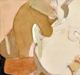 Brett Whiteley, Nude Beside the Basin 1963, 1963, oil and tempera on composition board