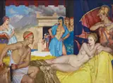 Apollo Finds Aphrodite with Aries in the Mansion of Hephaestus (circa 1920s) by Sir William Russell Flint, R.a., P.r.w.s., watercolour and gouache on paper on board, offered Nov 2018