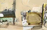 Brett Whiteley, As You Drive into Bob's Farm at Blainey 1991, 1991, oil, gouache, watercolour, collage, plaster, charcoal and canvas on paper on card on board