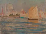 E. Phillips Fox, Grand Canal, Venice: Red Sails and the Salute (1906), 1906, oil on canvas