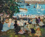 Ethel Carrick, Watching the Fleet from the Domain 1913, 1913, oil on canvas