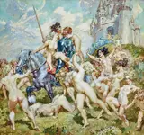 St George 1944 by Norman Lindsay, 1944, watercolour on paper, sold Nov 2018