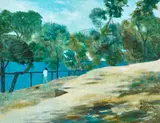 Lady Macquarie's Chair, Sydney Harbour by Ray Crooke, oil on canvas on composition board, sold Nov 2018