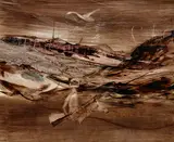 Ned Kelly 1961 by Sidney Nolan, 1961, oil on paper on board, sold Oct 2018