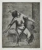 Fred Williams, Nude Figure (1954-1955), 1954-1955, etching on Whatmans paper