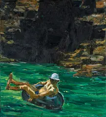 Nicholas Harding, In the Swell (White Hat and Rubber Ring) 2006, 2006, oil on linen